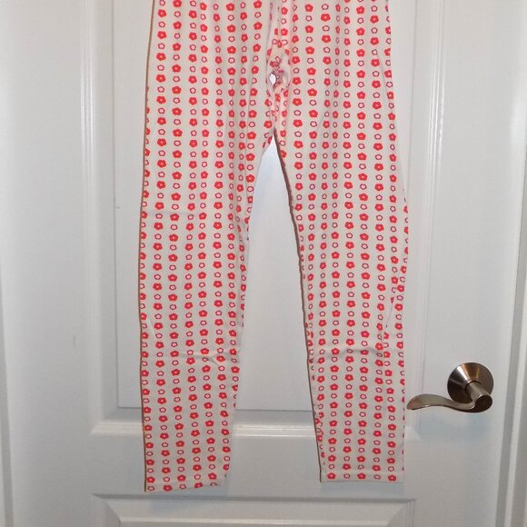 PETIT BATEAU Girls White Orange Circle Dot Pajama Bottoms PJ Pants Sz 14 - Picture 2 of 3